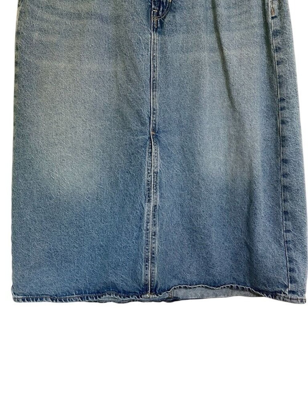 90s Denim Midi Skirt Women Sz 14 Blue Jean Midi Boho Country Classic 90s - Picture 3 of 11